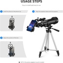 NEEWER Metal Telescope Phone Mount, 2.09"-3.54" Universal Cell Phone Mount for Spotting Scope Telescope Microscope Binocular Monocular, Fits Eyepiece with Diameter 1.02"-2.05"