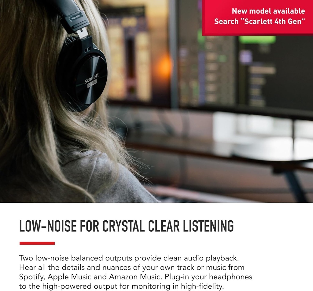 Focusrite Scarlett 2i2 3rd Gen USB Audio Interface for Recording