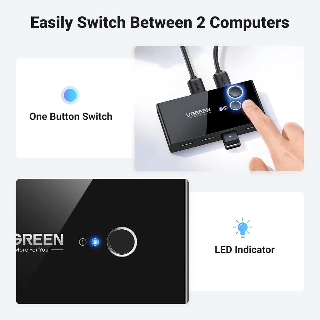 UGREEN 30768 - 2 In 4 Out USB 3.0 Sharing Switch Box