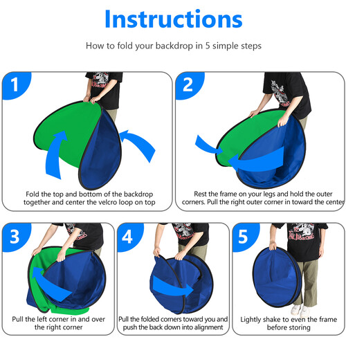 Neewer Collapsible Reversible Background 150X200CM Blue &Green