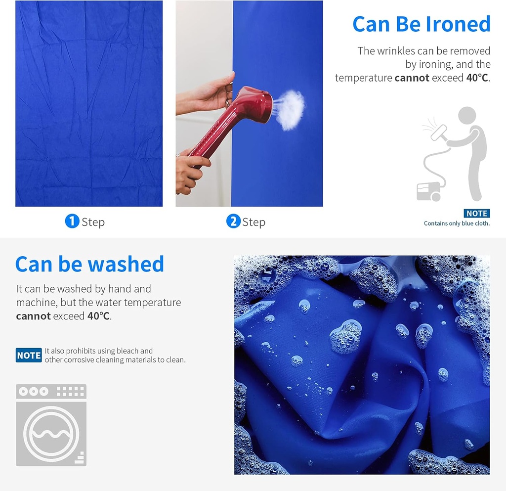 NEEWER 3 x 3.6M PRO Photo Studio premium polyester Collapsible Backdrop Blue