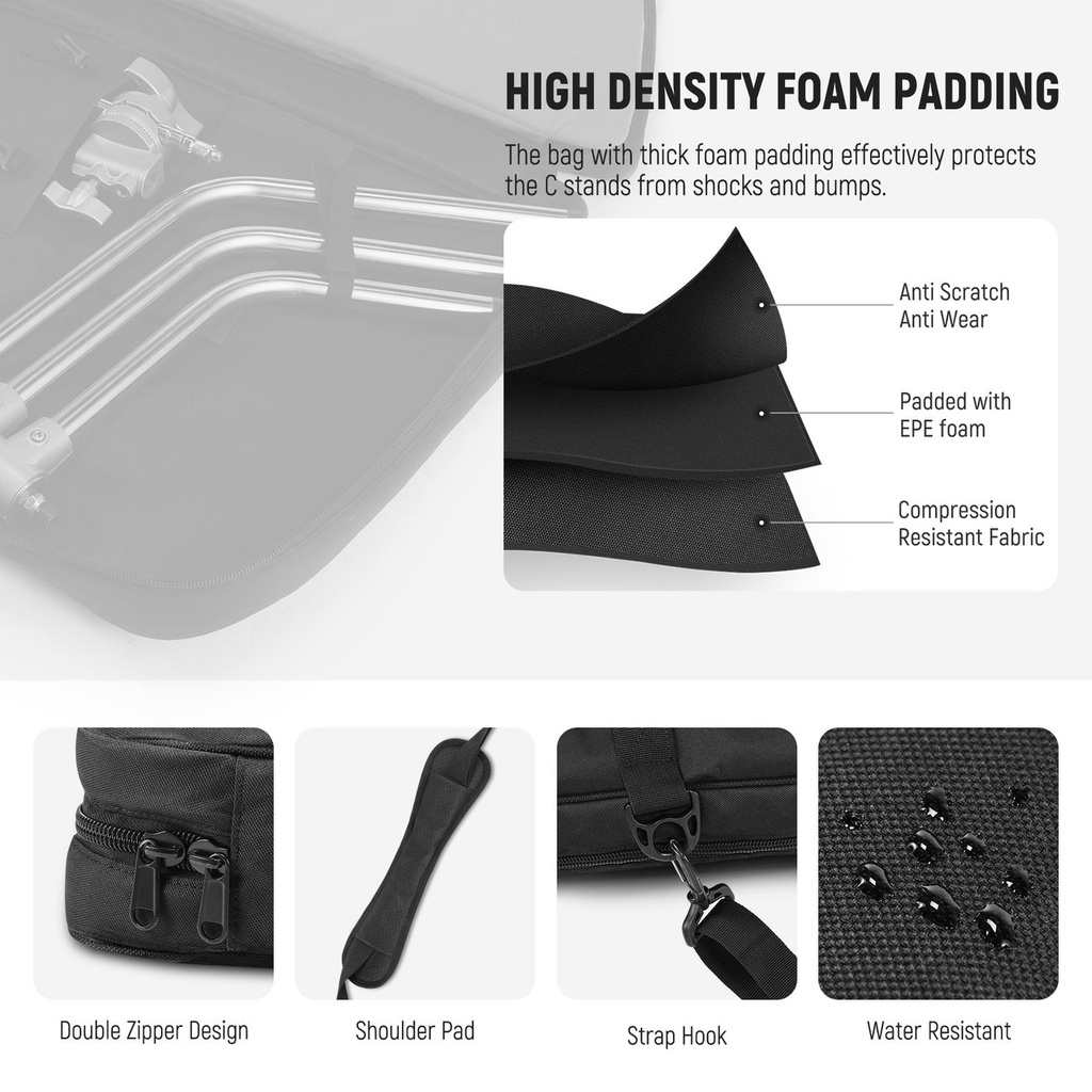 NEEWER NB-05 C-stand Carrying Bag for Two C Stands (168 x 55 x 15cm) 10103958