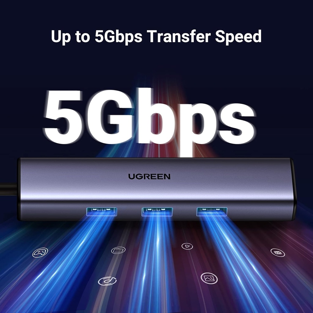 UGREEN 60600 - USB-C to Ethernet Adapter, 4 in 1 USB C Hub