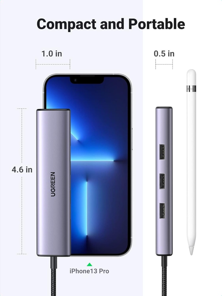 UGREEN 60600 - USB-C to Ethernet Adapter, 4 in 1 USB C Hub