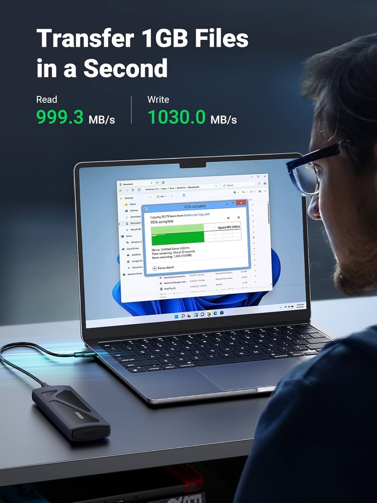 UGREEN 15512 - M.2 NVMe SSD Enclosure, Tool-Free NVMe Enclosure, 10Gbps