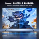 UGREEN 80401 - 8K HDMI Cable 2.1 , 48Gbps Ultra High Speed Braided HDMI Cord 8K@60Hz 4K@240Hz, HDR10, 1M