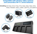 NEEWER 4 Channel NP-F Battery Charger with LCD Display Compatible with Sony NP-F550 F570 F750 F770 F930 F950 F960 F970 FM50 FM500H QM71 QM91 QM71D QM91D Camcorder Li-ion Batteries 10101221