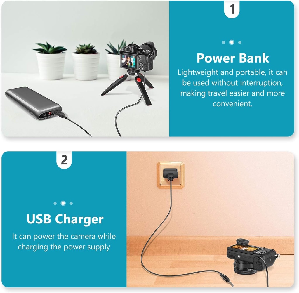 Neewer DC Coupler Replacement for NP-FW50 Dummy Battery Power Adapter for Sony 10097839