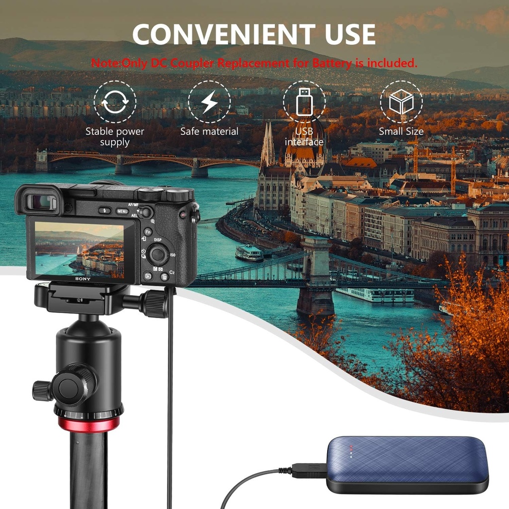 Neewer DC Coupler Replacement for NP-FW50 Dummy Battery Power Adapter for Sony 10097839