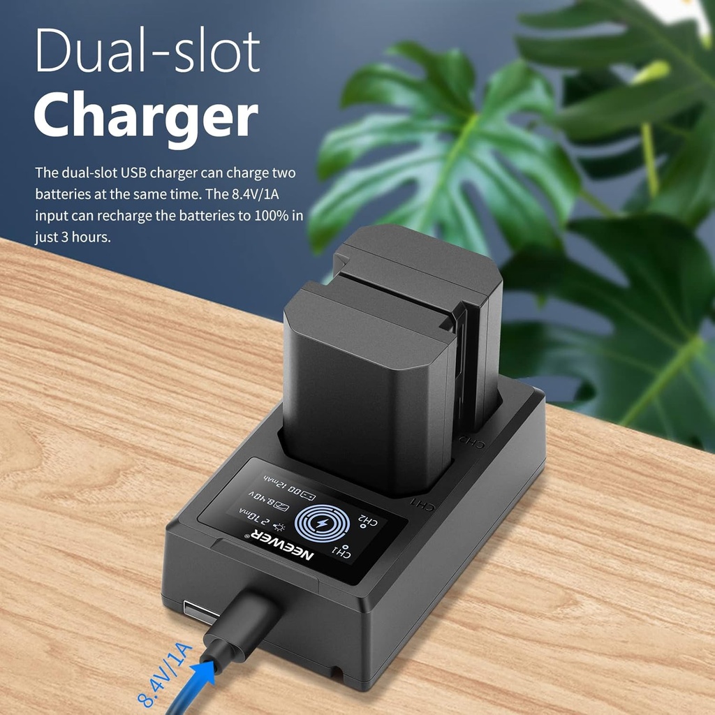 NEEWER Upgraded NP-FZ100 Sony Replacement Battery Charger Set 10103232