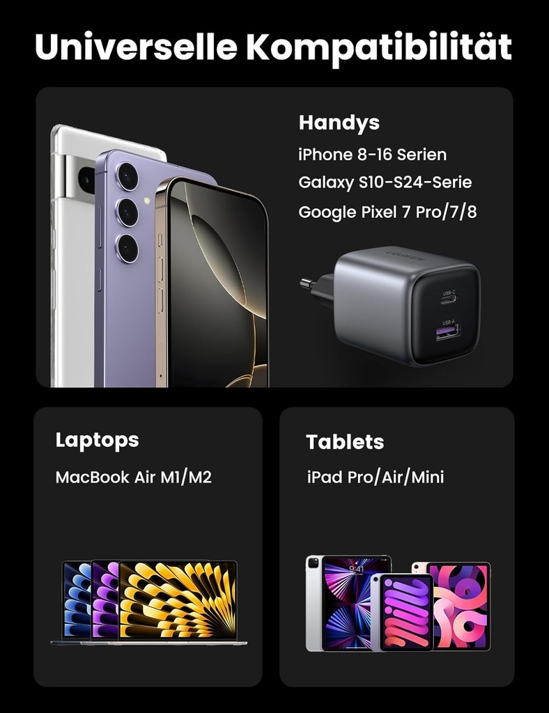 UGREEN 15539 - UGREEN Nexode 35W USB-C GaN Fast Charger