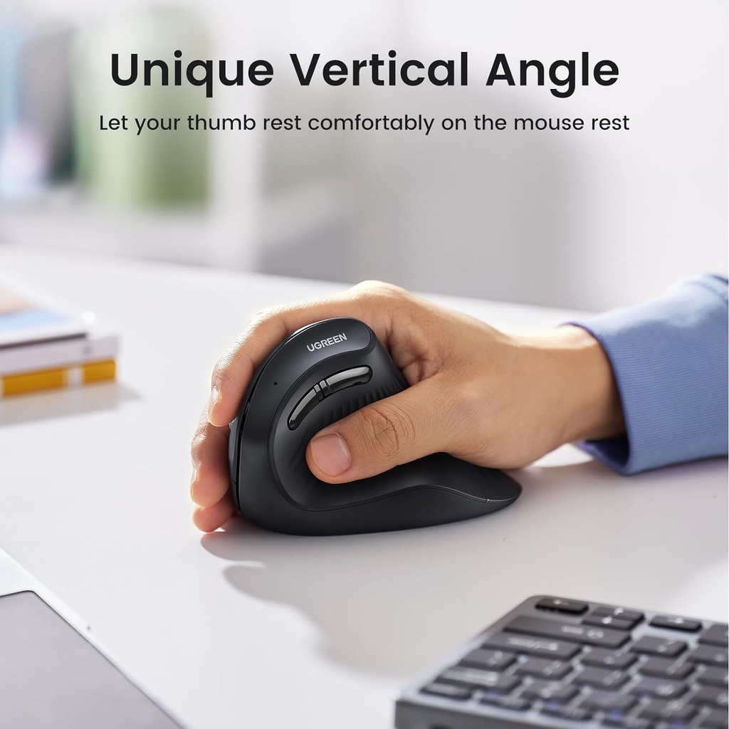 UGREEN 25444 - Vertical Mouse Wireless (Bluetooth 5.0+2.4G) Ergonomic Mouse with 5 Buttons