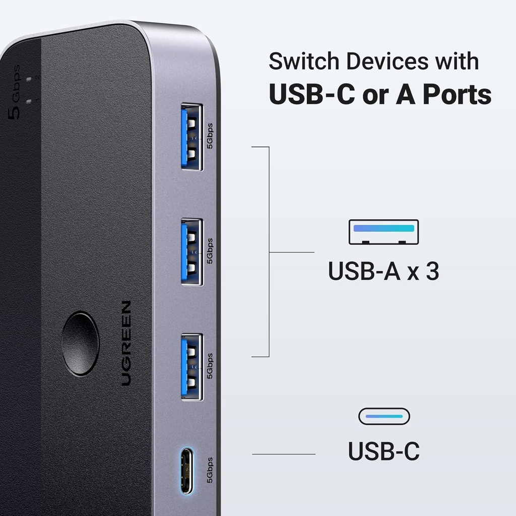 UGREEN 15705 - USB 3.0 Switch 2 Computers Sharing USB C & A Devices