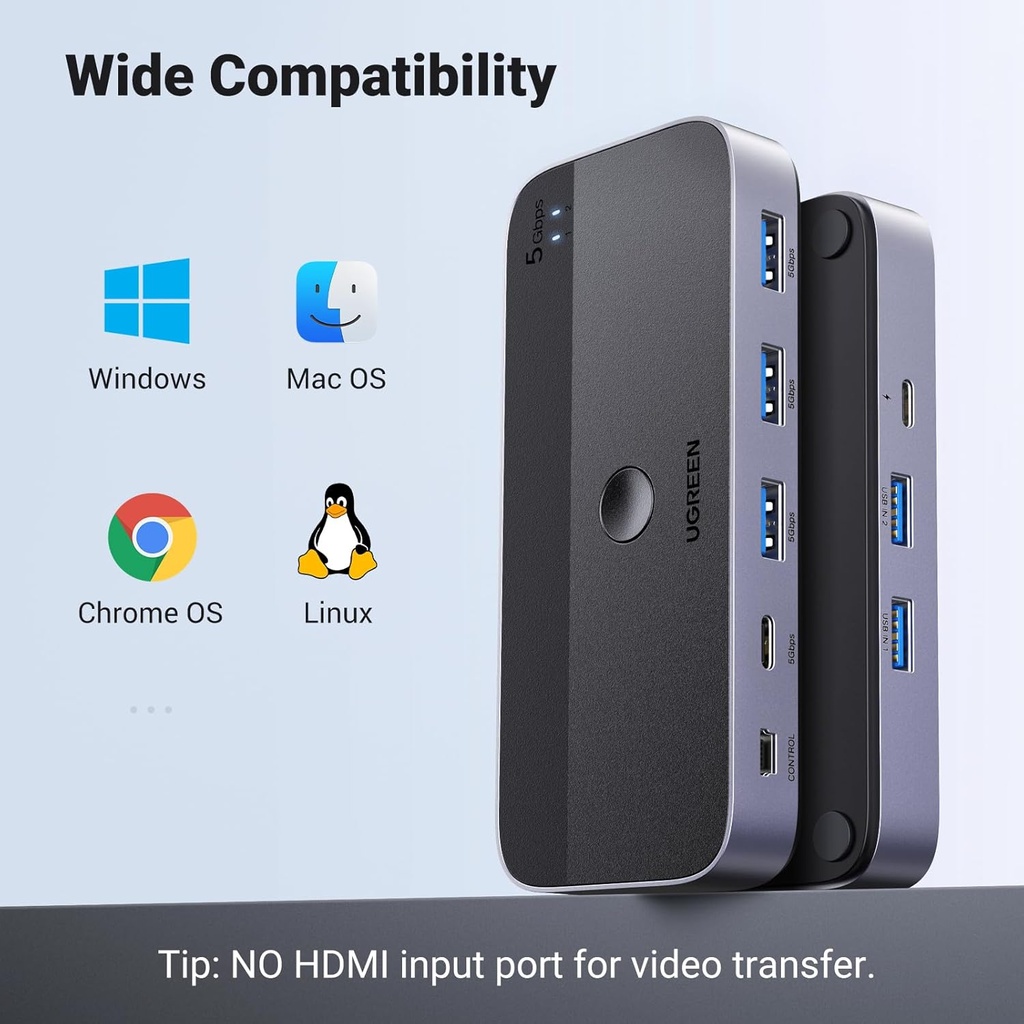 UGREEN 15705 - USB 3.0 Switch 2 Computers Sharing USB C & A Devices