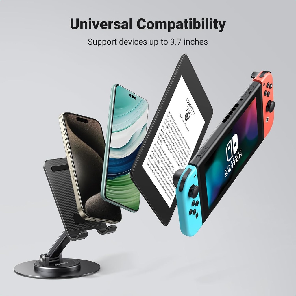 UGREEN 35152 - Phone Stand iPhone Desk Holder Swivel 360° Rotating Base Adjustable Height