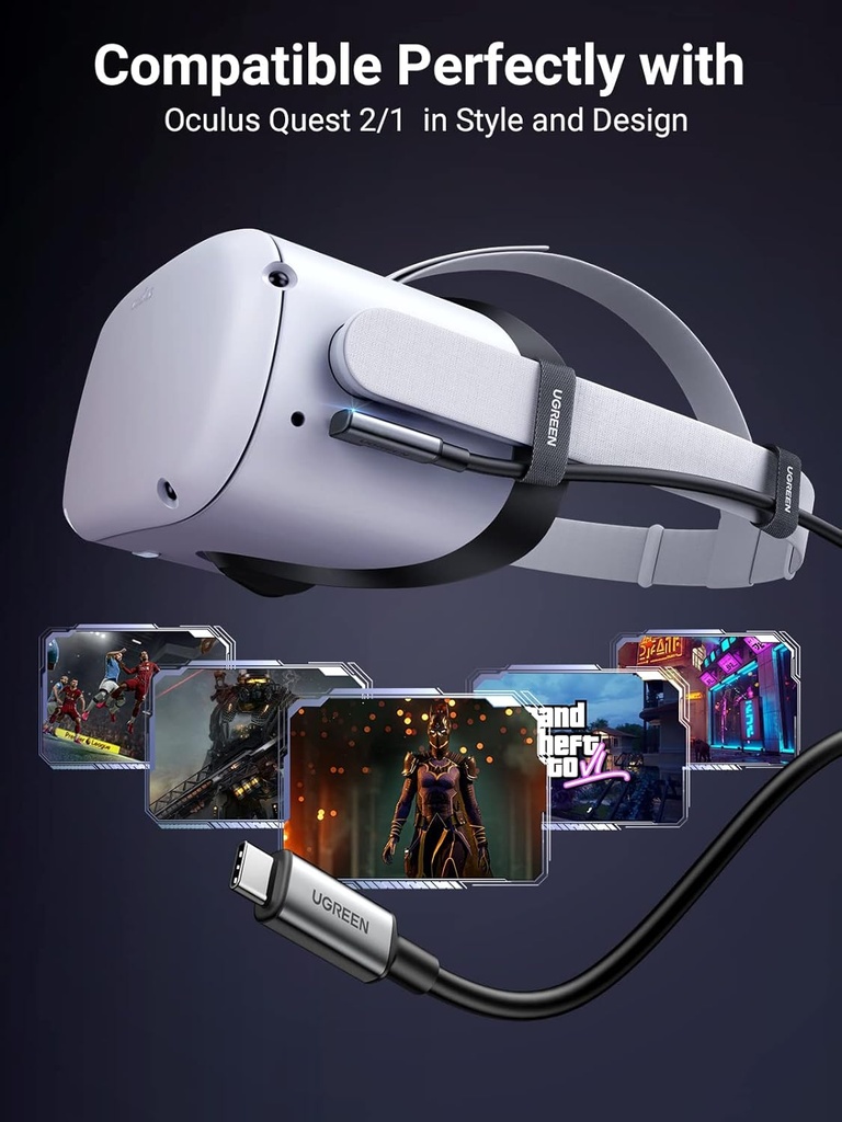 UGREEN 90629 - UGREEN Right Angle USB-C to USB-C Link Cable 5m (Black)