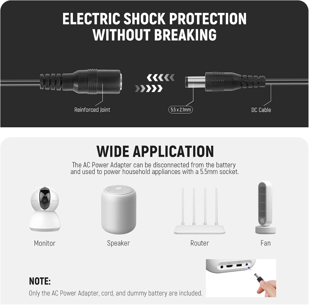 NEEWER Replacement Battery for LP-E6 LP-E6N LP-E6NH with DC Coupler and AC Adapter 10101750