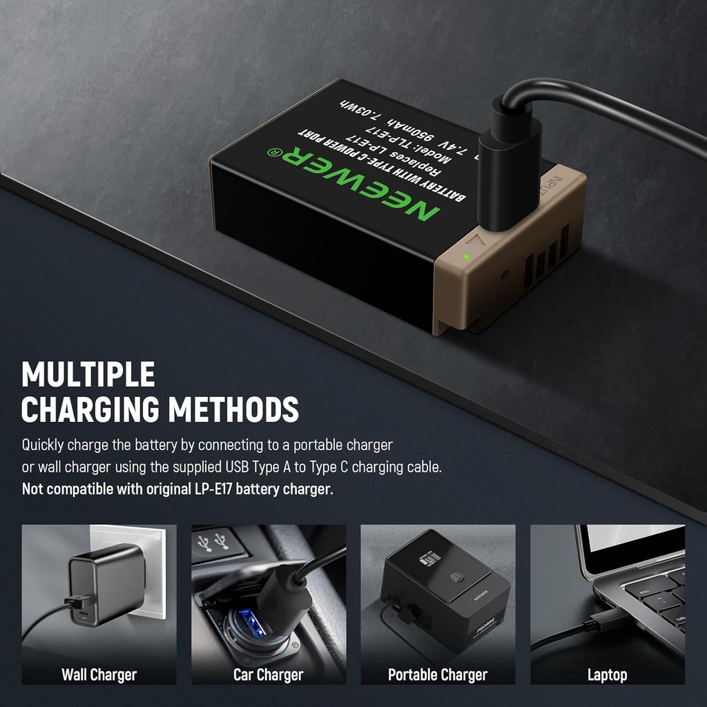 NEEWER 950mAh LP-E17 Replacement Camera Battery 10103384