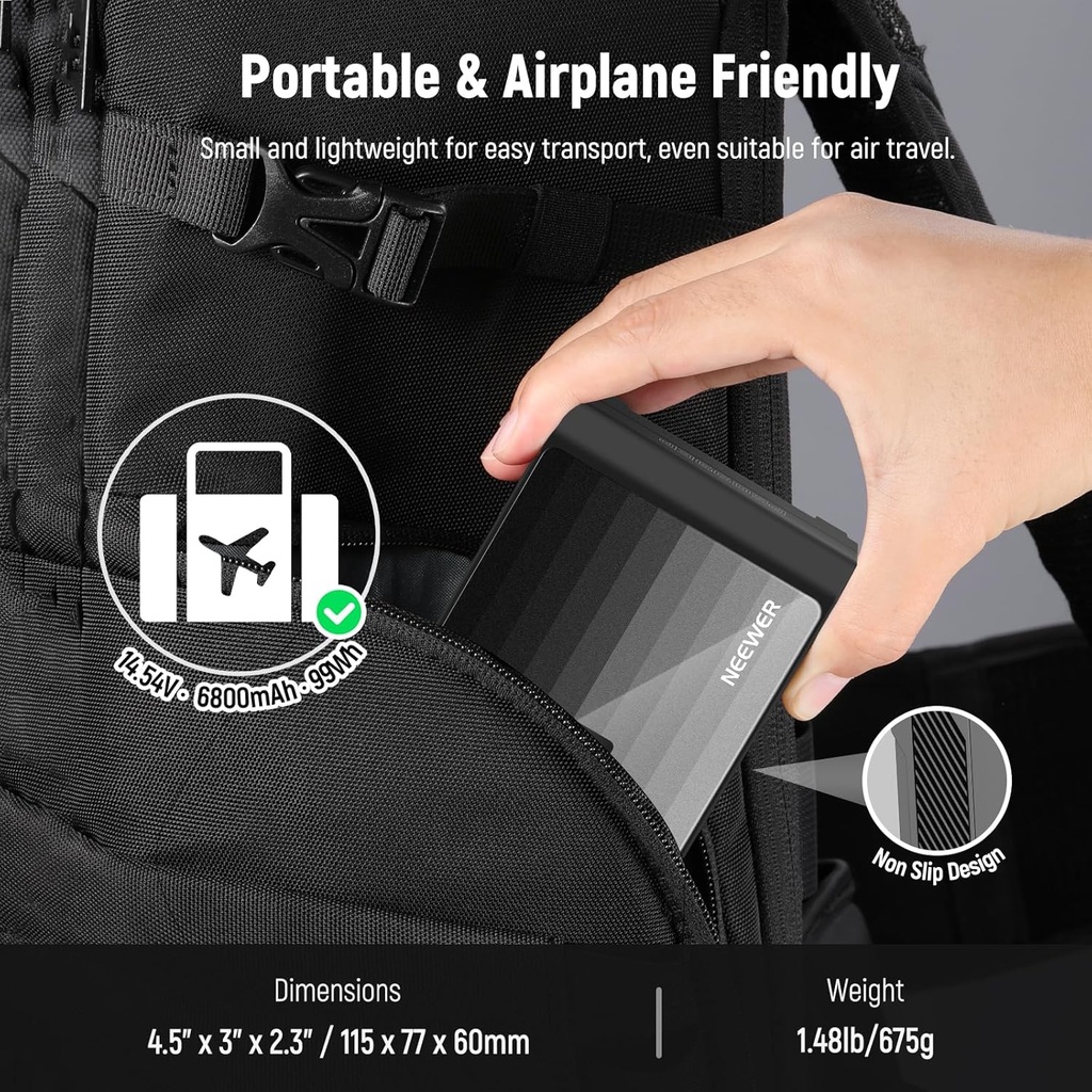 NEEWER Mini V Mount Battery PS099EP, 6800mAh 99Wh 14.5V V Lock Battery 10103493