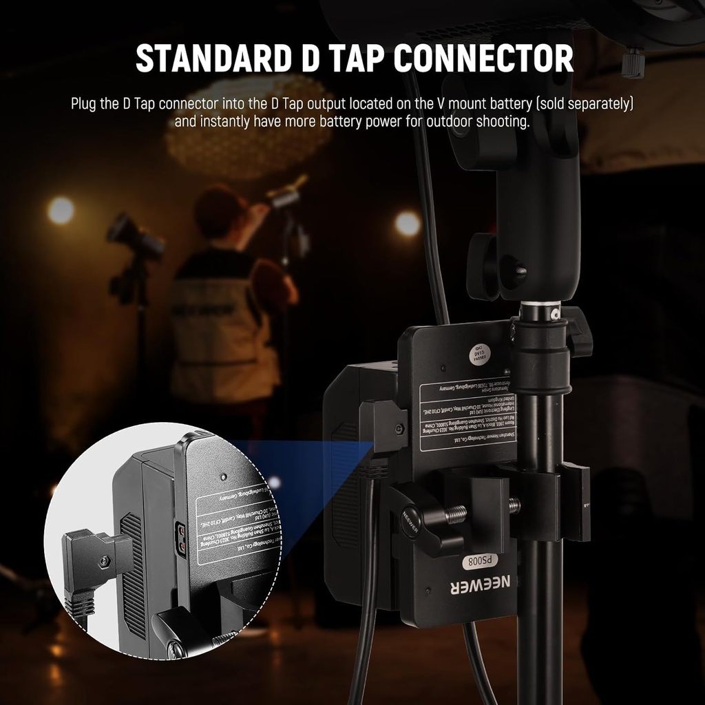 Neewer 6ft/1.8m D-Tap Male to DC Female Power Cable 10103378