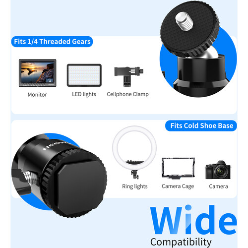 Neewer Camera Hot Shoe Mount with Additional 1/4" Screw 2-Pack ST-17 10100226