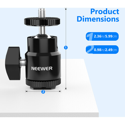 Neewer Camera Hot Shoe Mount with Additional 1/4" Screw 2-Pack ST-17 10100226