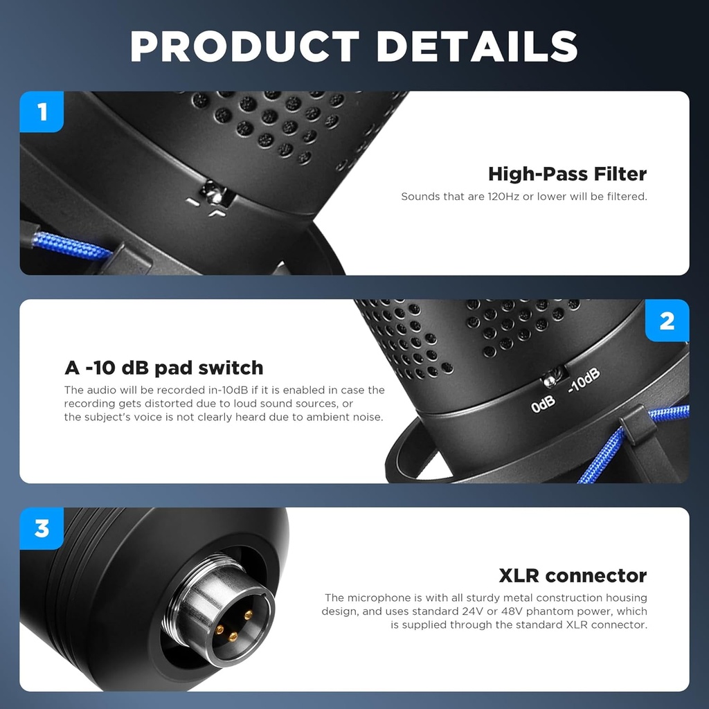 BOYA BY-M1000 Pro Large Diaphragm Condenser Microphone