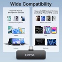 BOYA BY-V4U Wireless Lavalier Microphone for iPhone iPad with Charging case Type-c Receiver