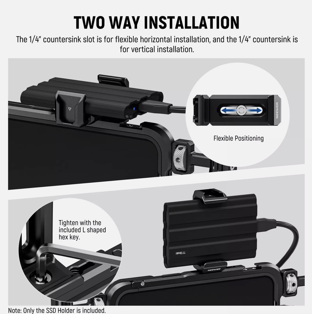 NEEWER T5 T7 T9 SSD Holder Mount Bracket for iPhone 15Pro Max Samsung Phone Cage 10103949