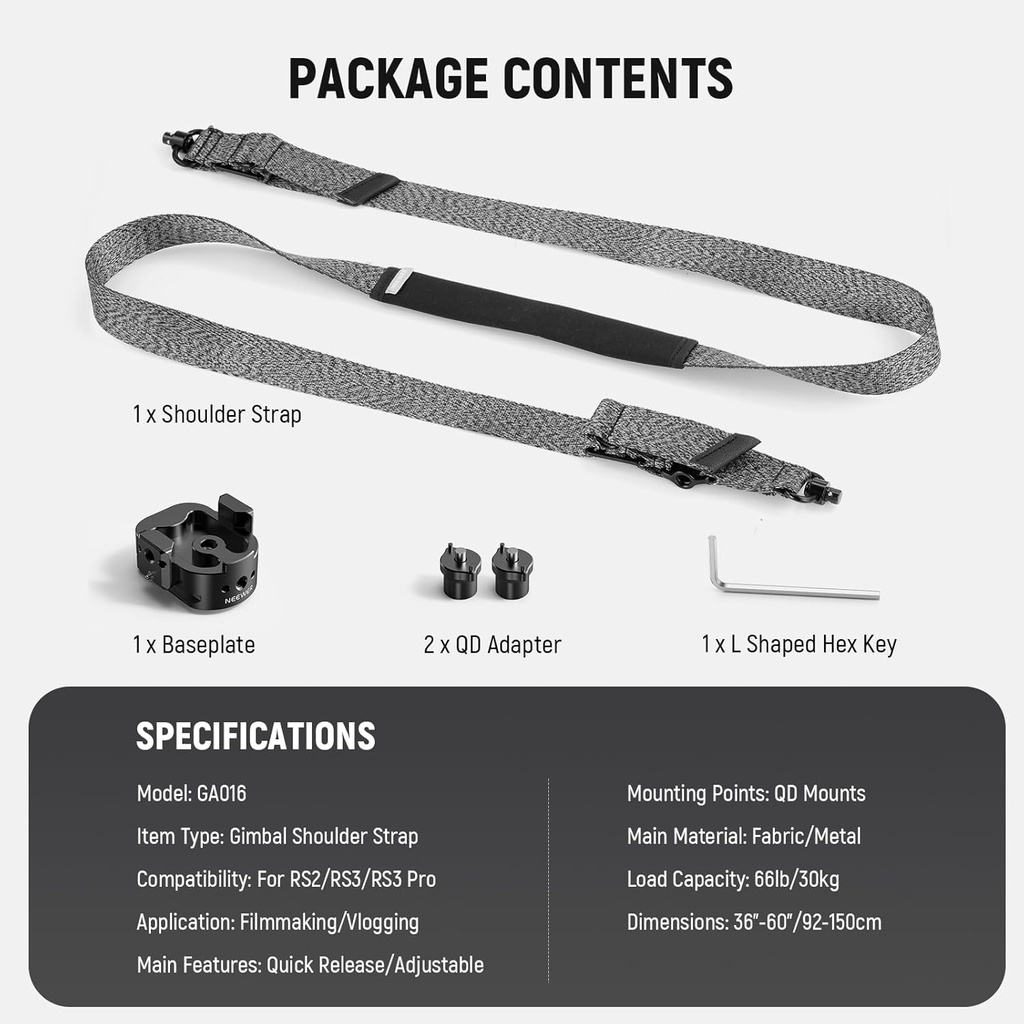 NEEWER RS4 RS3 Gimbal Shoulder Strap 10103801
