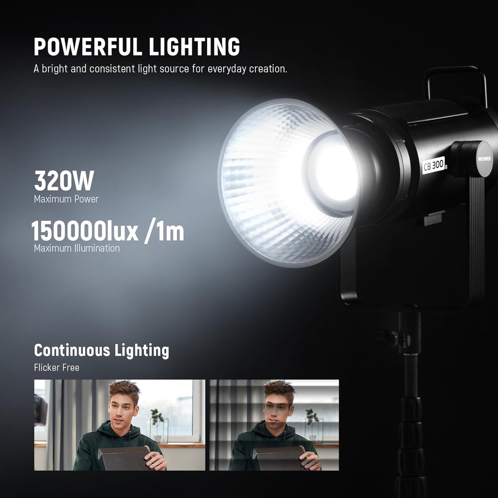 NEEWER CB300B 320W LED Video Light with 2.4G/APP Remote Control 10103256