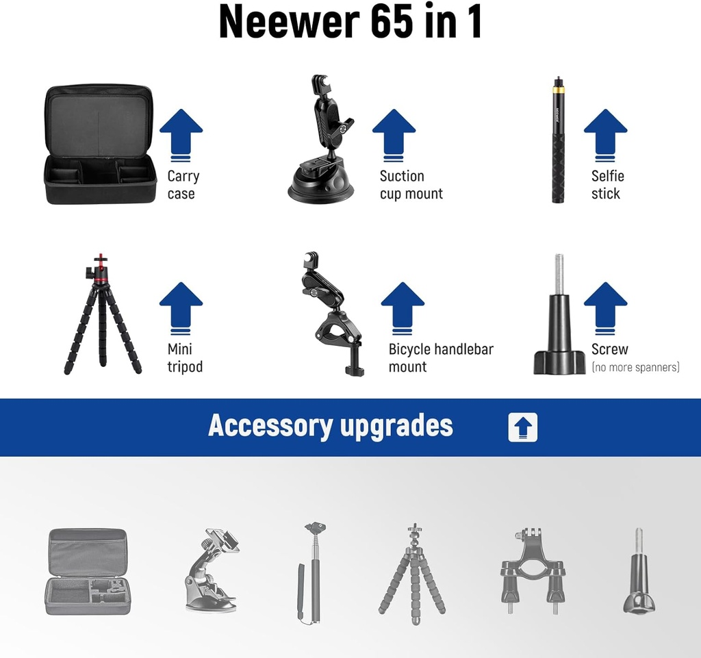 NEEWER 65 in 1 Action Camera Accessory Kit 10102834