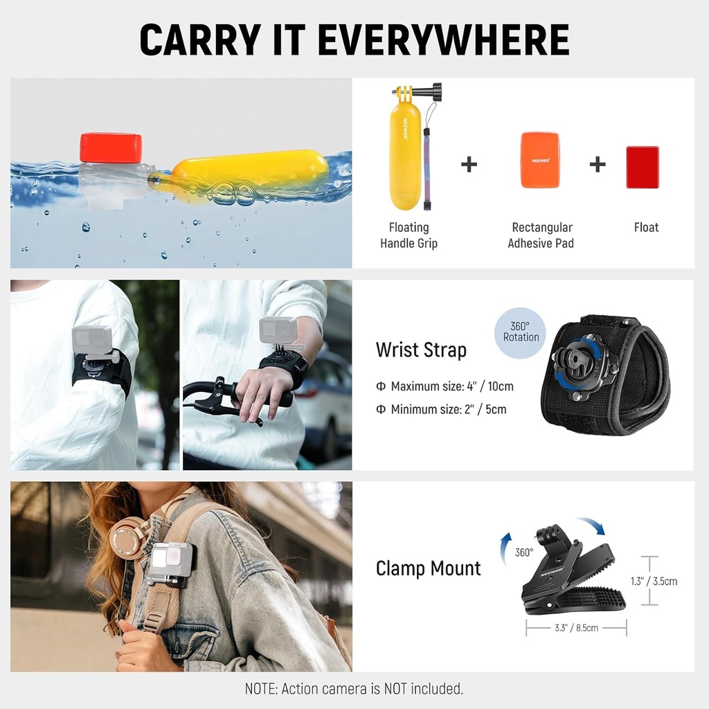 NEEWER 65 in 1 Action Camera Accessory Kit 10102834