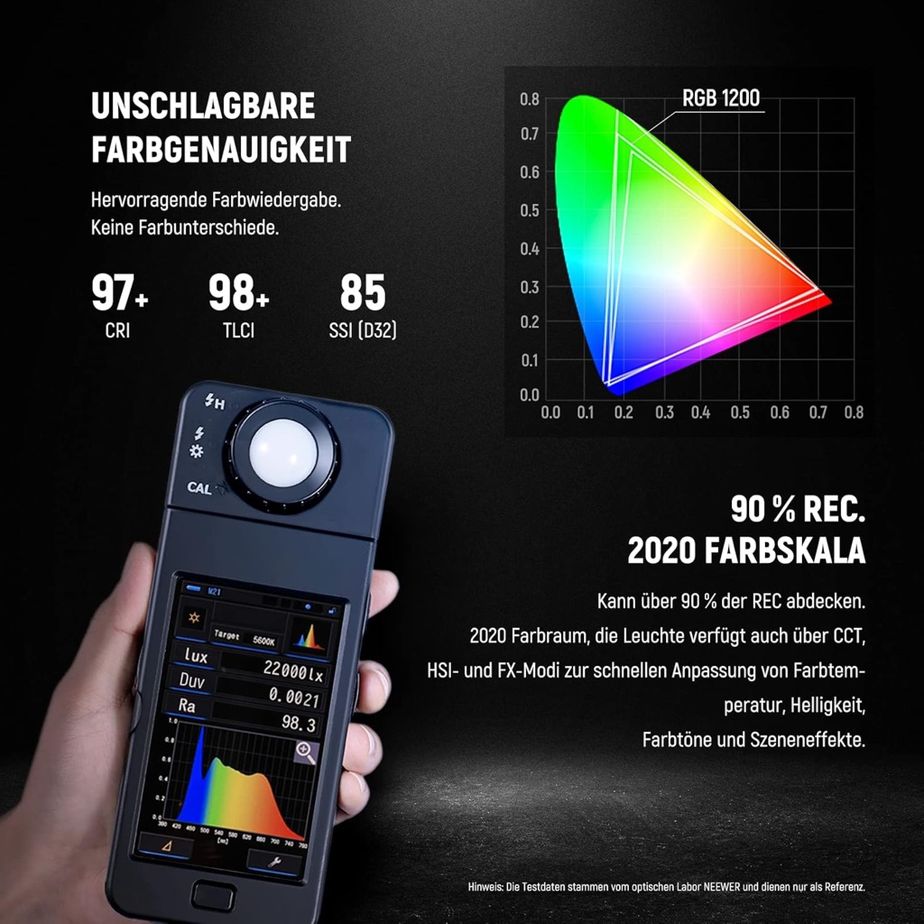 NEEWER RGB1200 LED Video Light RGB with App/2.4G Control, 2 x 60 W Video Light with Tripod and Bag 10104230