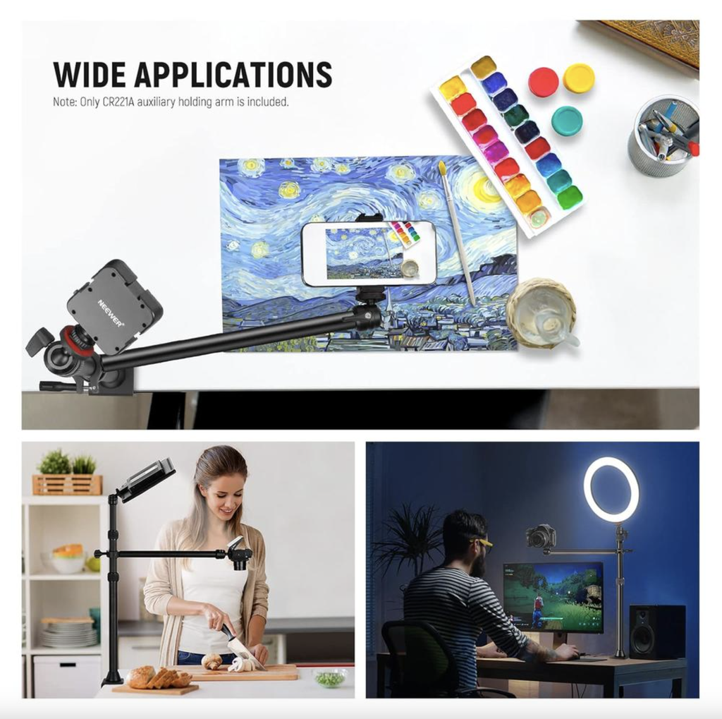 NEEWER 36cm Mount Stand Overhead Extension Flexible Holding Arm 360° Ball Head 10101166
