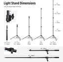 NEEWER Air Cushioned Aluminum Light Stand, 3m Adjustable Photography Stand with Boom Arm 90100462
