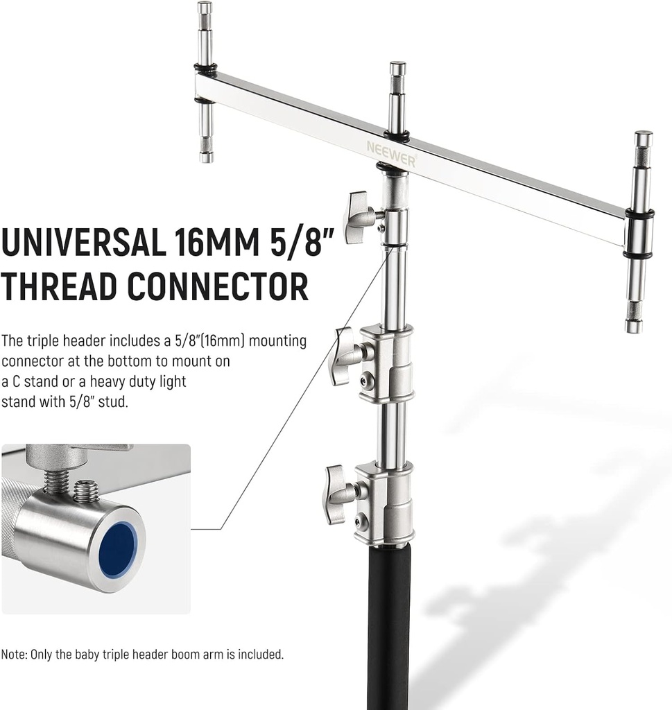 NEEWER Baby Triple Header Boom Arm For C-stand10101896