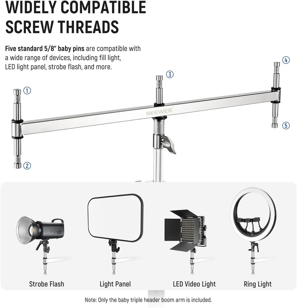 NEEWER Baby Triple Header Boom Arm For C-stand10101896
