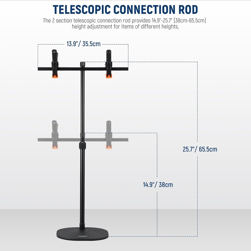 Neewer T Shaped Tabletop Backdrop Stand Kit with Heavy Duty Base 10102838