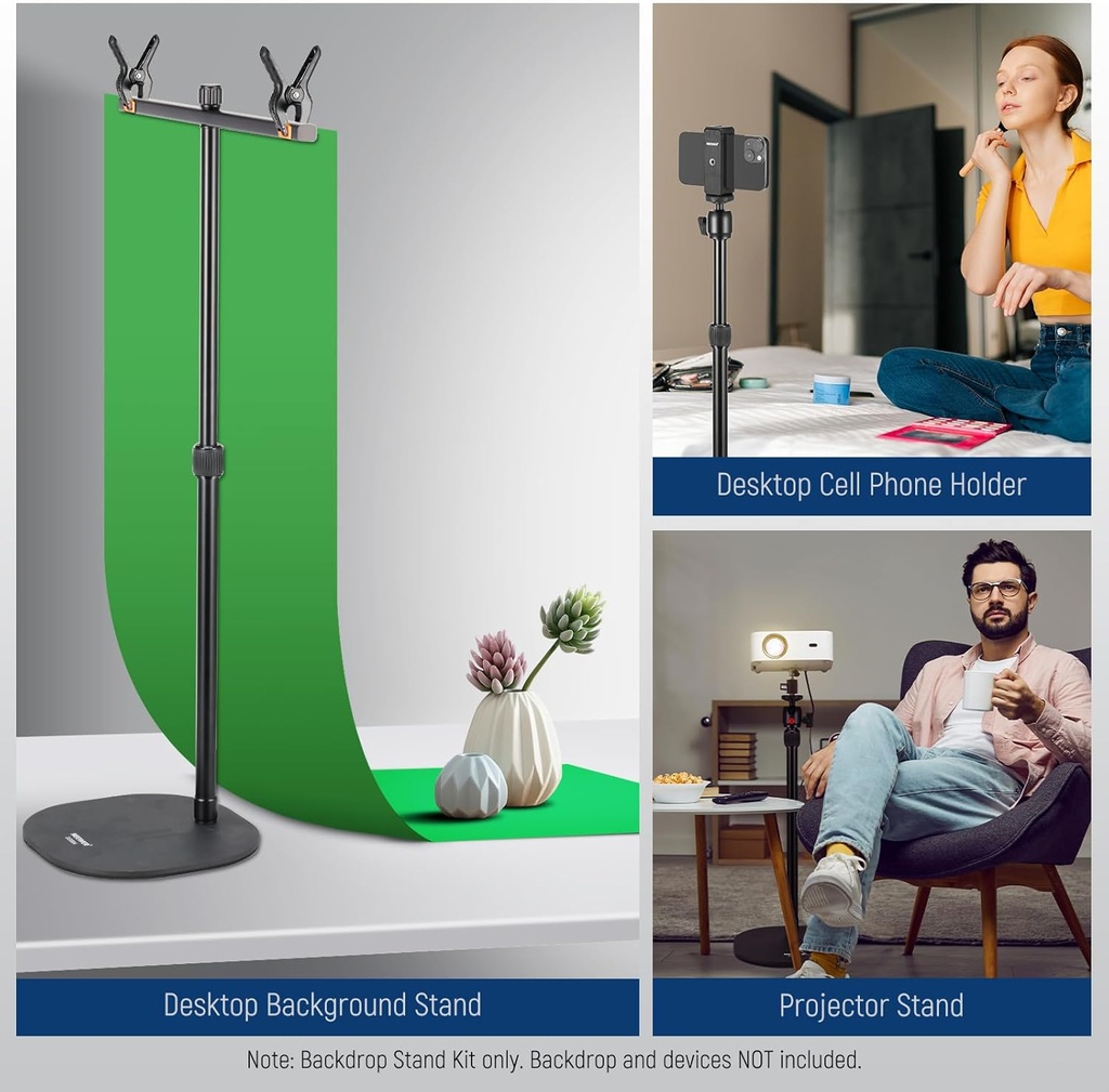 Neewer T Shaped Tabletop Backdrop Stand Kit with Heavy Duty Base 10102838