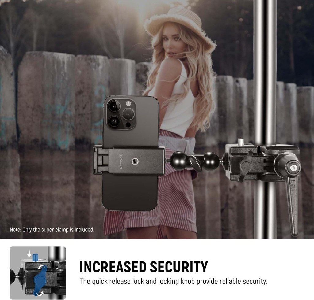 NEEWER Super Clamp with 5/8" Stud, Spring Lock 10102899