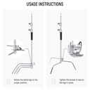 NEEWER 10.13ft/309cm Stainless Steel C Stand with Boom Arm & Sliding Legs 10102490