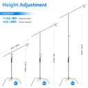 NEEWER 320cm Stainless Steel C-Stand with Boom Arm 10103338