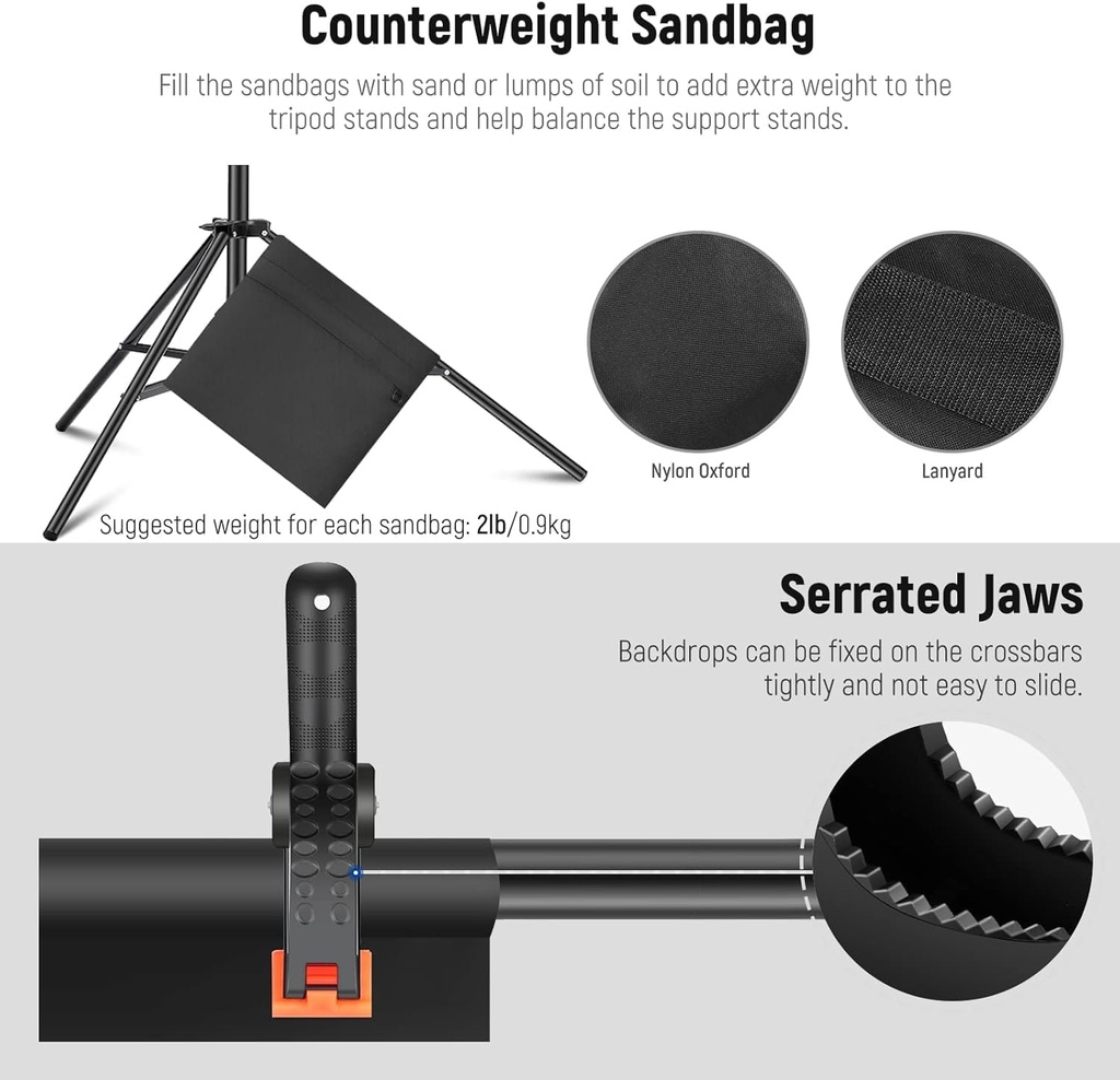 Neewer 2 Pack Photo Studio Chroma Backdrop Support System 90101114