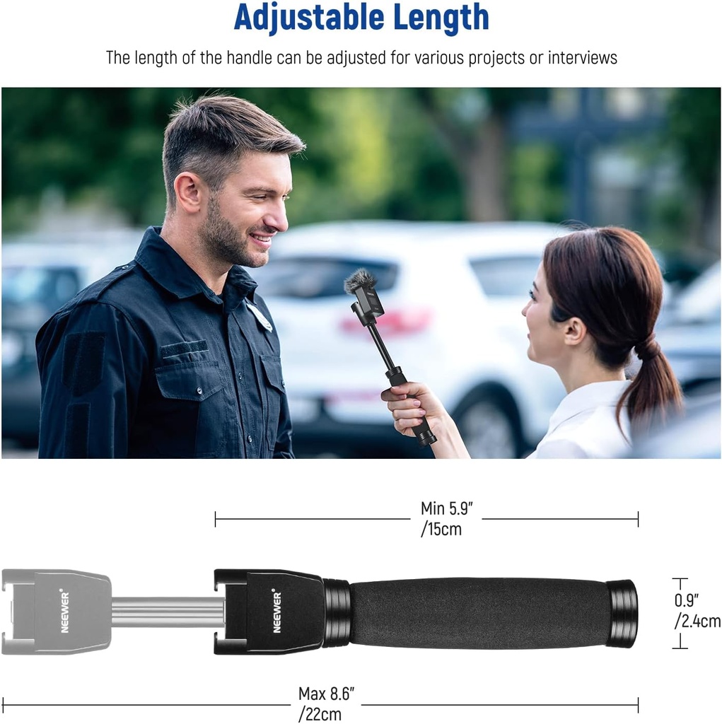 NEEWER Telescoping Interview Mic Handle for Wireless Microphone 21000047