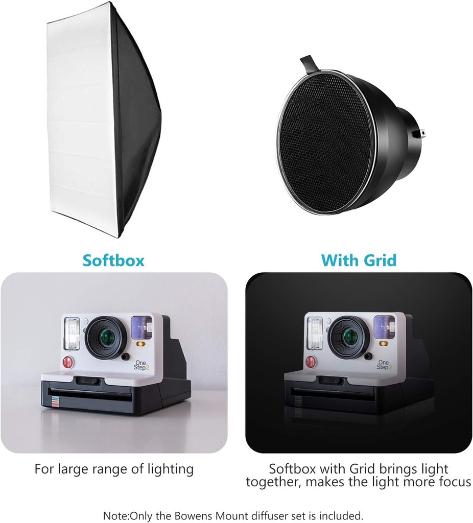 Neewer Standard Reflector 7 inches Soft Diffuser with 20/40/60 Degree Honeycomb Grid 10096050