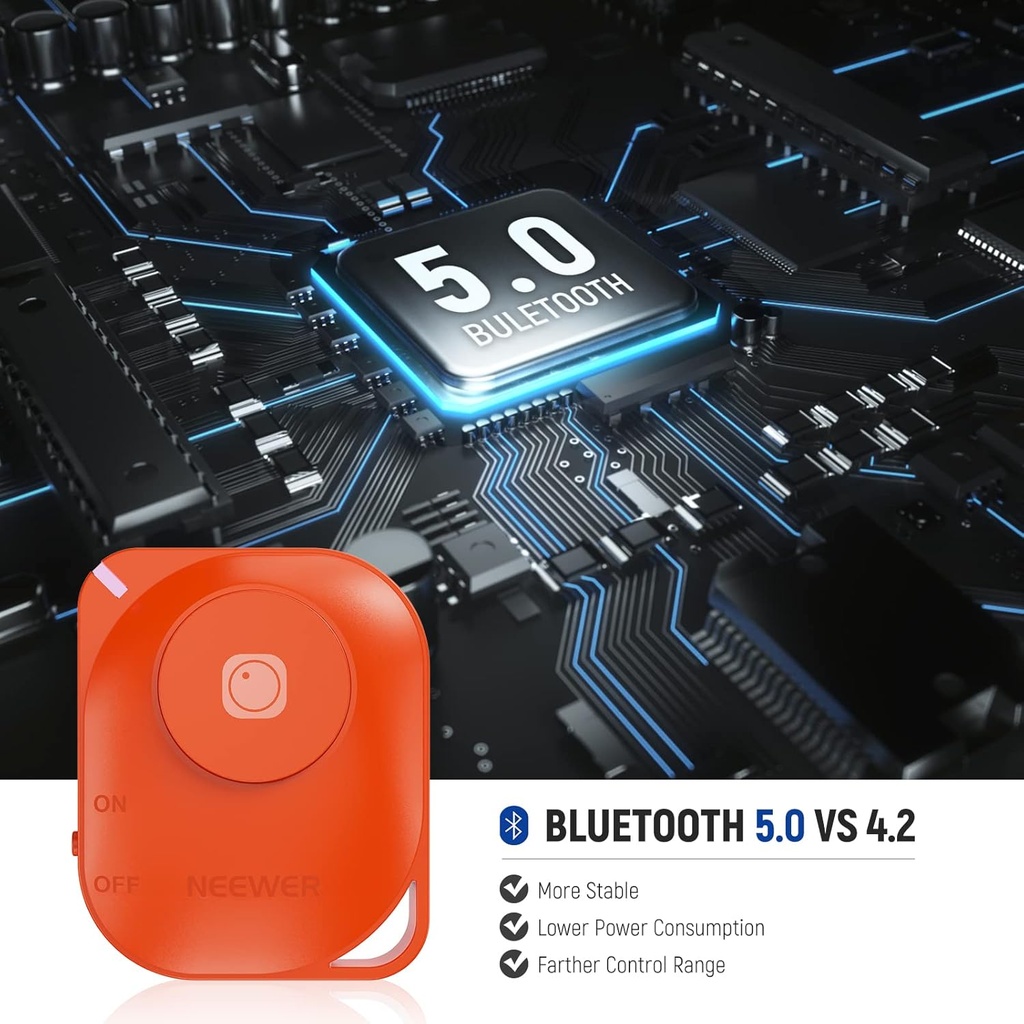 NEEWER Wireless RT116 Bluetooth Remote Camera Shutter Release Control with Lanyard 33000034