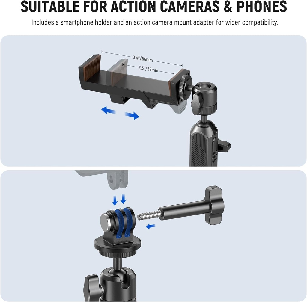 Neewer Suction Cup Mount for Mobile And Action Camera with Magic Arm 33000077