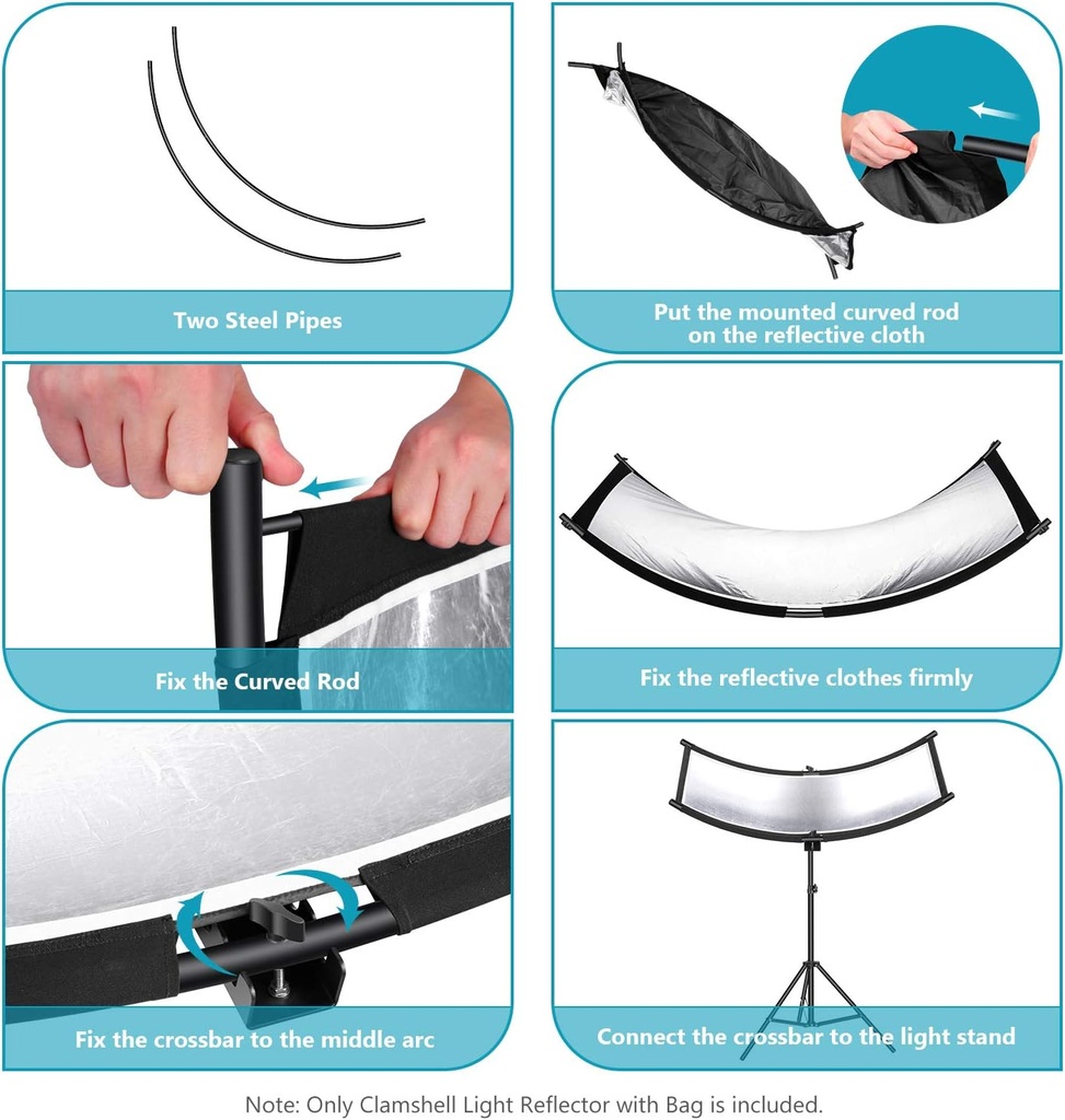 Neewer Clamshell Light Reflector Diffuser with Carrying Bag,100x45cm 10096860