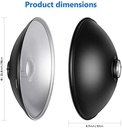 NEEWER 55cm Metal Beauty Dish Bowens Mount Reflector with White Diffuser 10092757